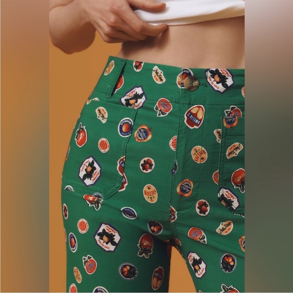 Anthropologie Colette Cropped Wide Leg Printed Pants New With Tags 26,27,28,30 - Picture 8 of 8